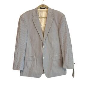 Paul Fredrick Blazer Charcoal Striped 44R NWT